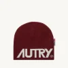 Cappello Beanie Jacquard Logo Rosso