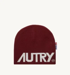Cappello Beanie Jacquard Logo Rosso