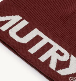 Cappello Beanie Jacquard Logo Rosso