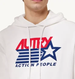Felpa Con Cappuccio Iconic Logo Bianco