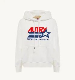 Felpa Con Cappuccio Iconic Logo Bianco