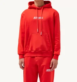 Felpa Con Cappuccio Iconic Logo Rosso