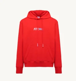 Felpa Con Cappuccio Iconic Logo Rosso