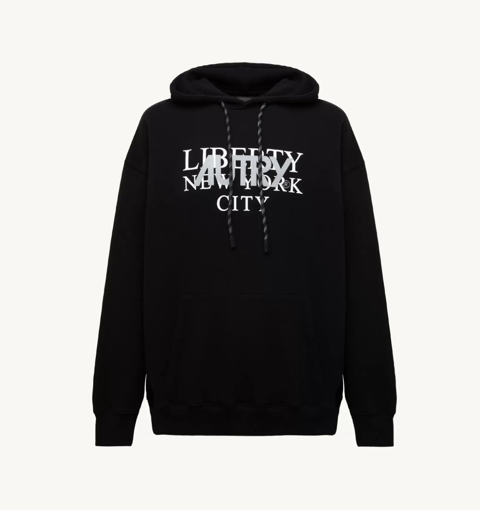 Felpa Con Cappuccio Liberty Print Nero
