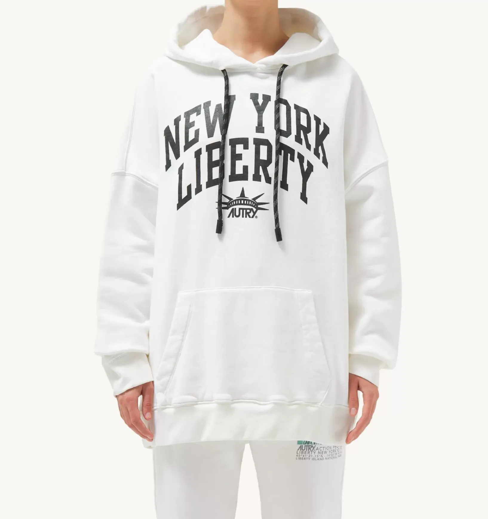 Felpa Con Cappuccio Liberty Photo Bianco