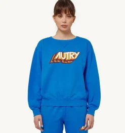 Felpa Girocollo Aerobic Logo Bluette