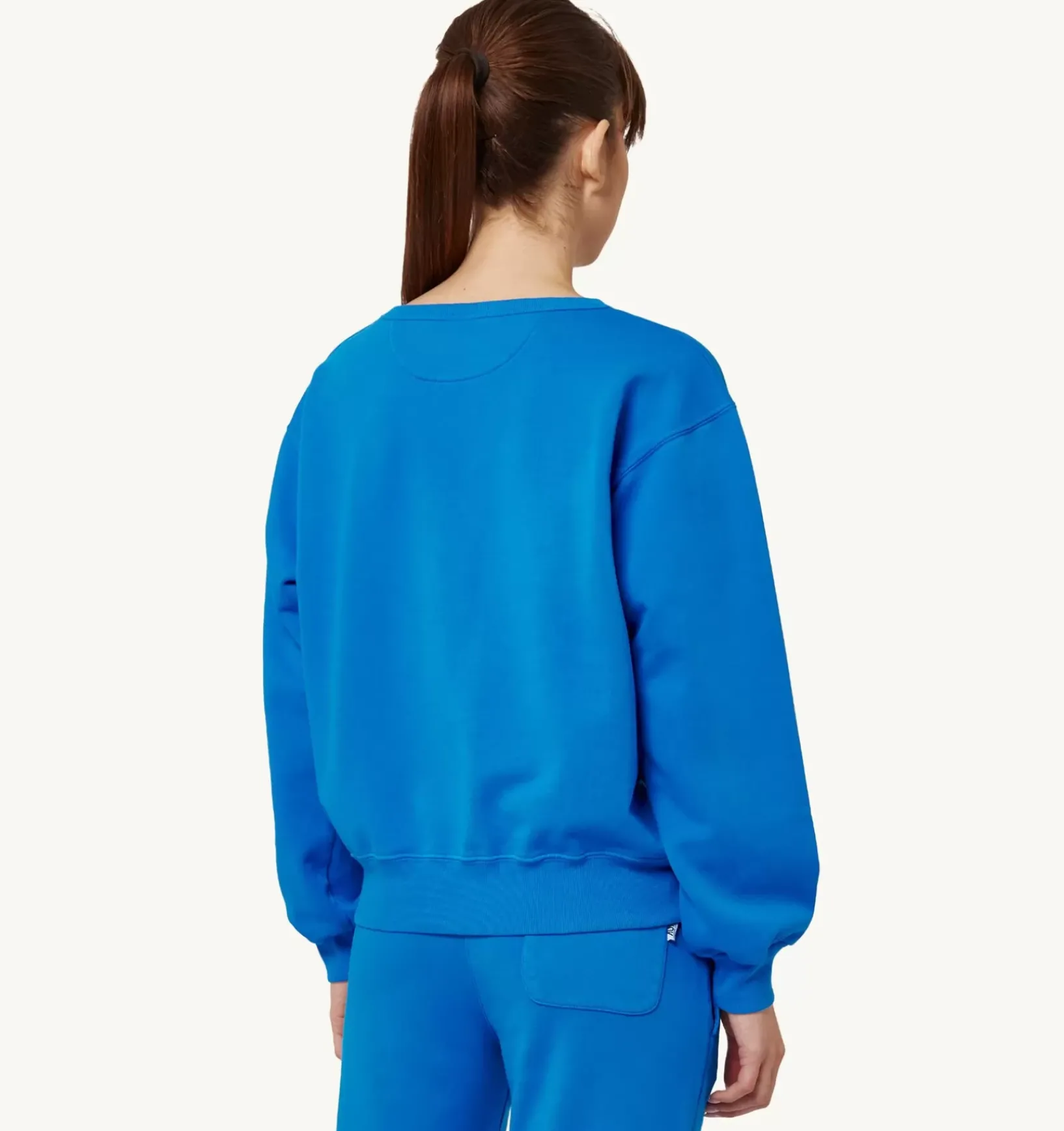 Felpa Girocollo Aerobic Logo Bluette