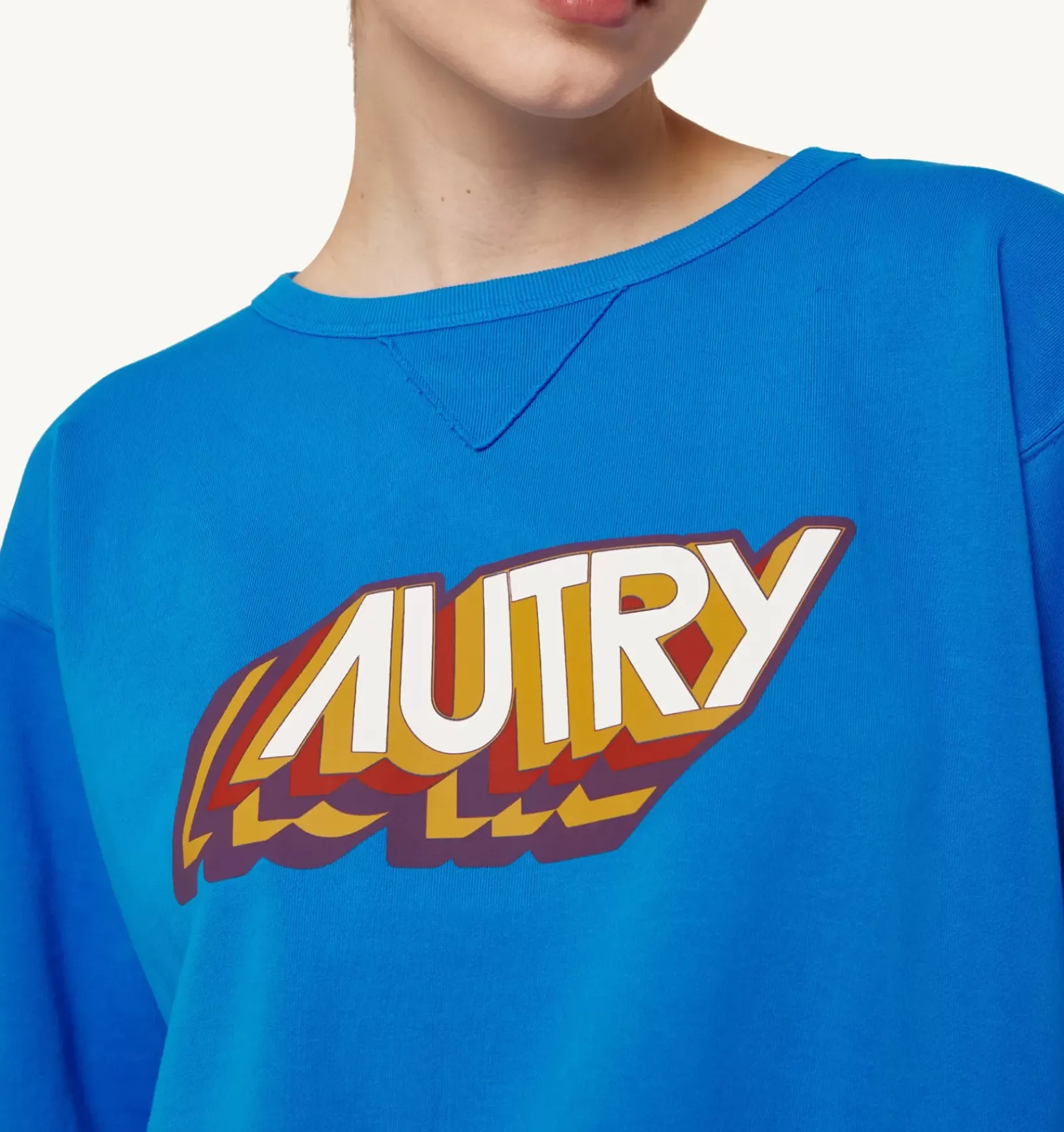 Felpa Girocollo Aerobic Logo Bluette