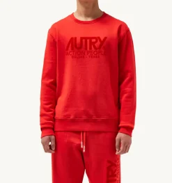 Felpa Girocollo Iconic Flock Rosso
