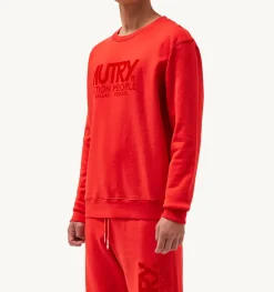 Felpa Girocollo Iconic Flock Rosso