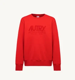 Felpa Girocollo Iconic Flock Rosso