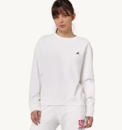 Felpa Girocollo Iconic Logo Bianco
