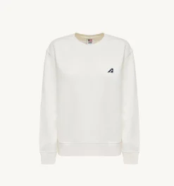 Felpa Girocollo Iconic Logo Bianco
