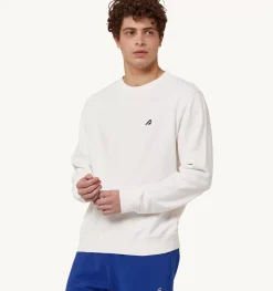 Felpa Girocollo Iconic Logo Bianco