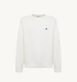 Felpa Girocollo Iconic Logo Bianco