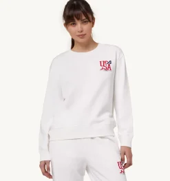 Felpa Girocollo Iconic Logo Bianco