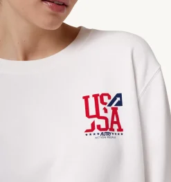 Felpa Girocollo Iconic Logo Bianco