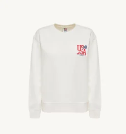 Felpa Girocollo Iconic Logo Bianco