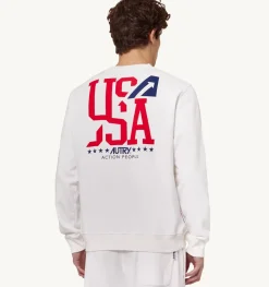 Felpa Girocollo Iconic Logo Bianco