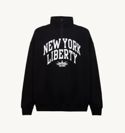 Felpa Mezza Zip Liberty Photo Nero