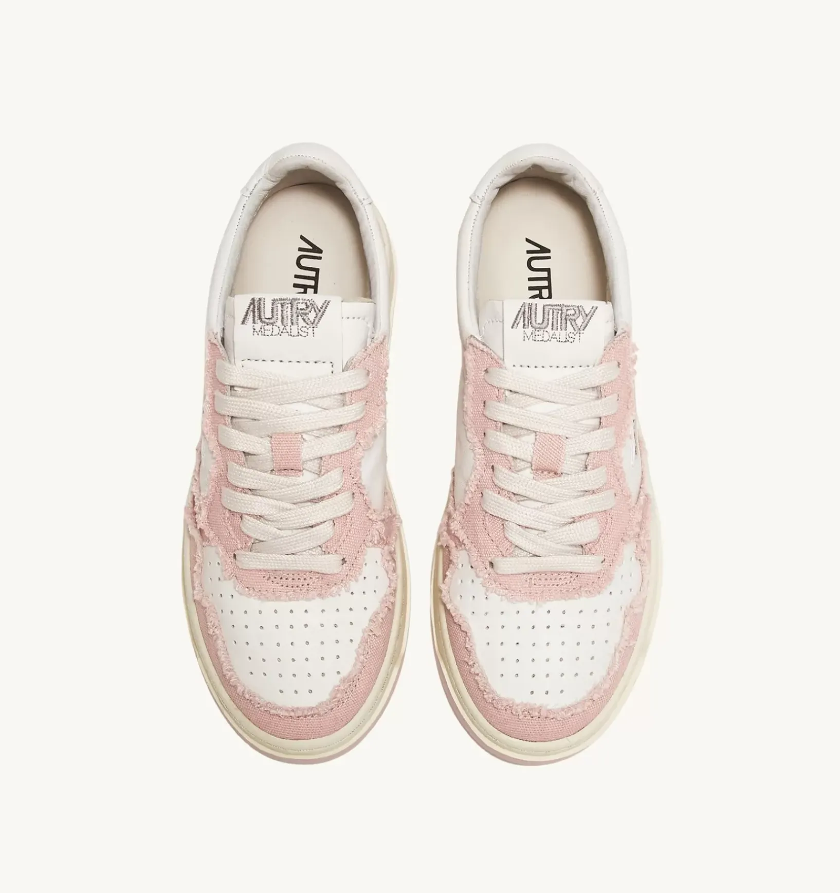 Medalist Low Sneaker In Pelle Di Capra E Tela Bianco Powder