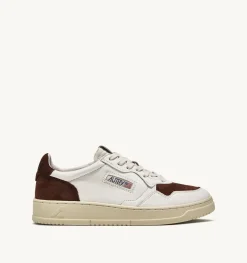 Medalist Low Sneaker In Suede E Pelle Bianco E Marrone