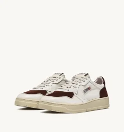 Medalist Low Sneaker In Suede E Pelle Bianco E Marrone