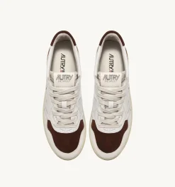 Medalist Low Sneaker In Suede E Pelle Bianco E Marrone