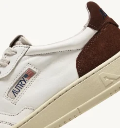 Medalist Low Sneaker In Suede E Pelle Bianco E Marrone