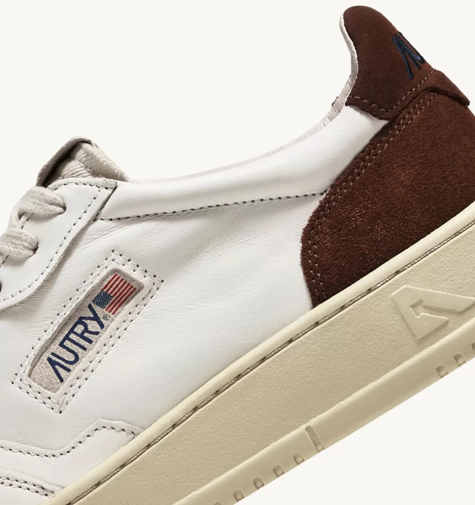 Medalist Low Sneaker In Suede E Pelle Bianco E Marrone