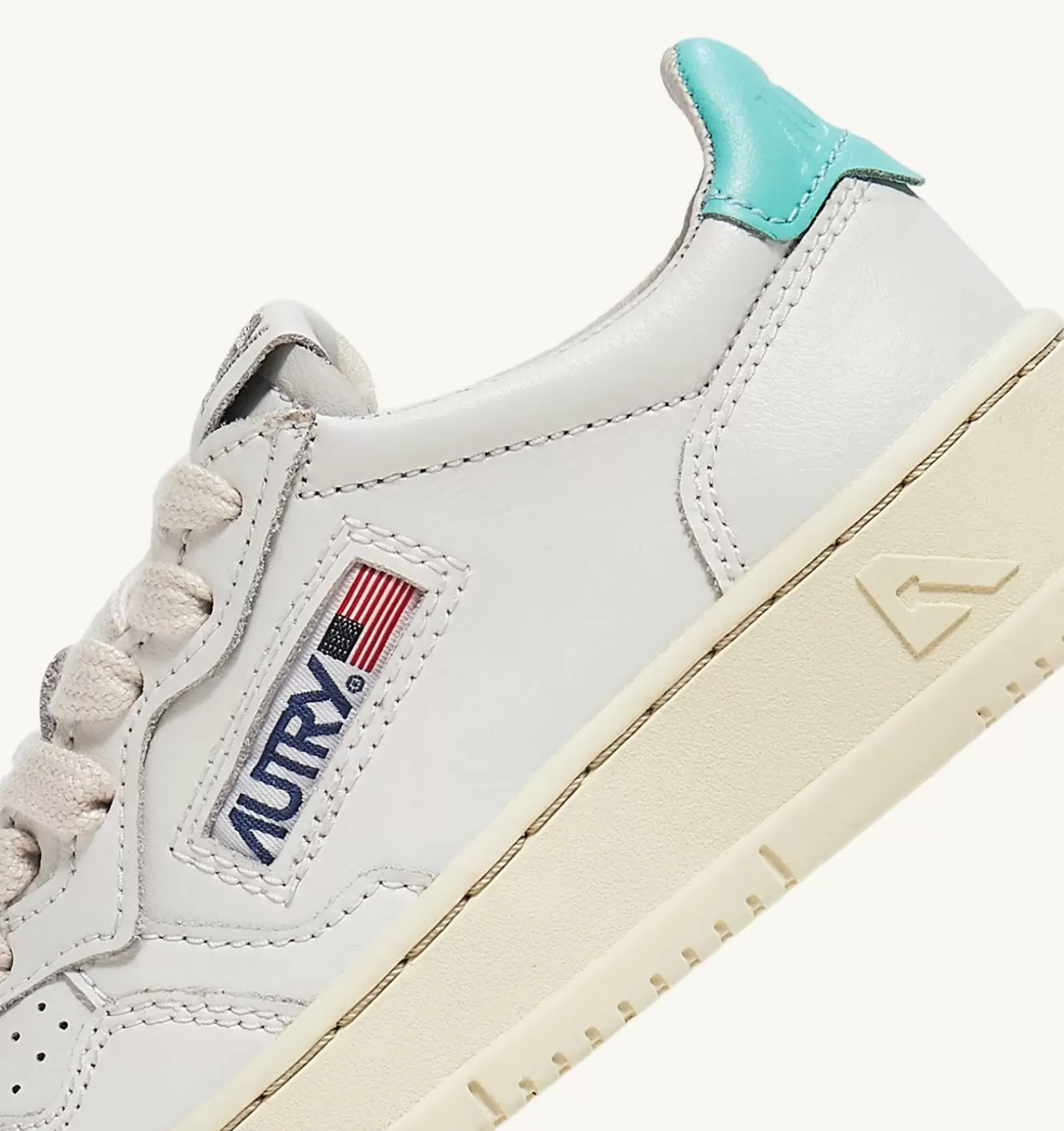 Medalist Low Sneakers In Pelle Bianca E Turquoise Per Bambini