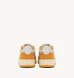 Medalist Low Sneakers In Suede Bianco E Suede Effetto Hair Arancione