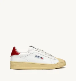 Sneakers Bob Lutz Low In Pelle Bianco E Rosso
