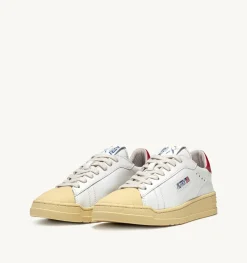 Sneakers Bob Lutz Low In Pelle Bianco E Rosso