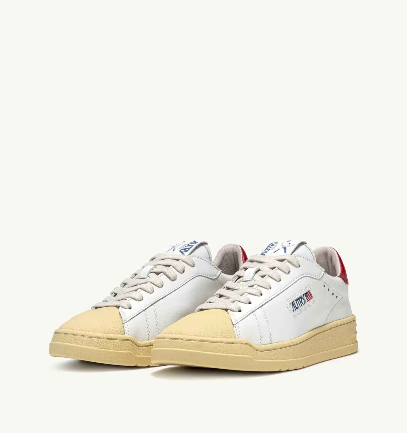Sneakers Bob Lutz Low In Pelle Bianco E Rosso