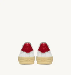 Sneakers Bob Lutz Low In Pelle Bianco E Rosso