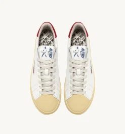 Sneakers Bob Lutz Low In Pelle Bianco E Rosso