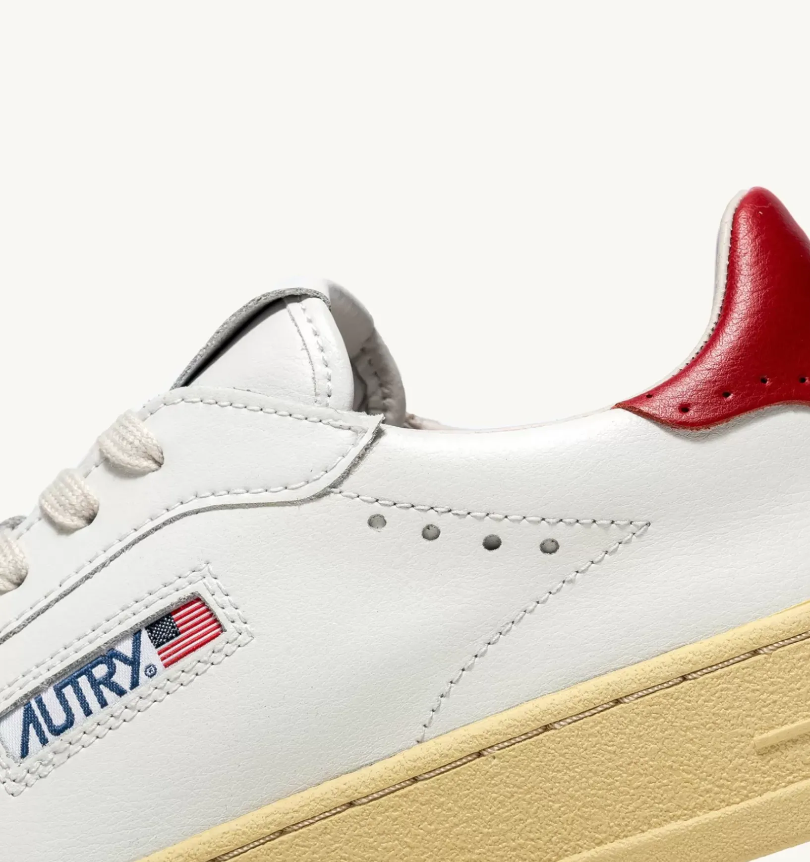 Sneakers Bob Lutz Low In Pelle Bianco E Rosso
