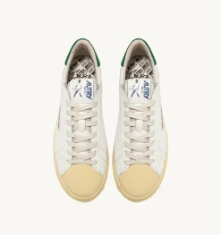 Sneakers Bob Lutz Low In Pelle Bianca E Verde