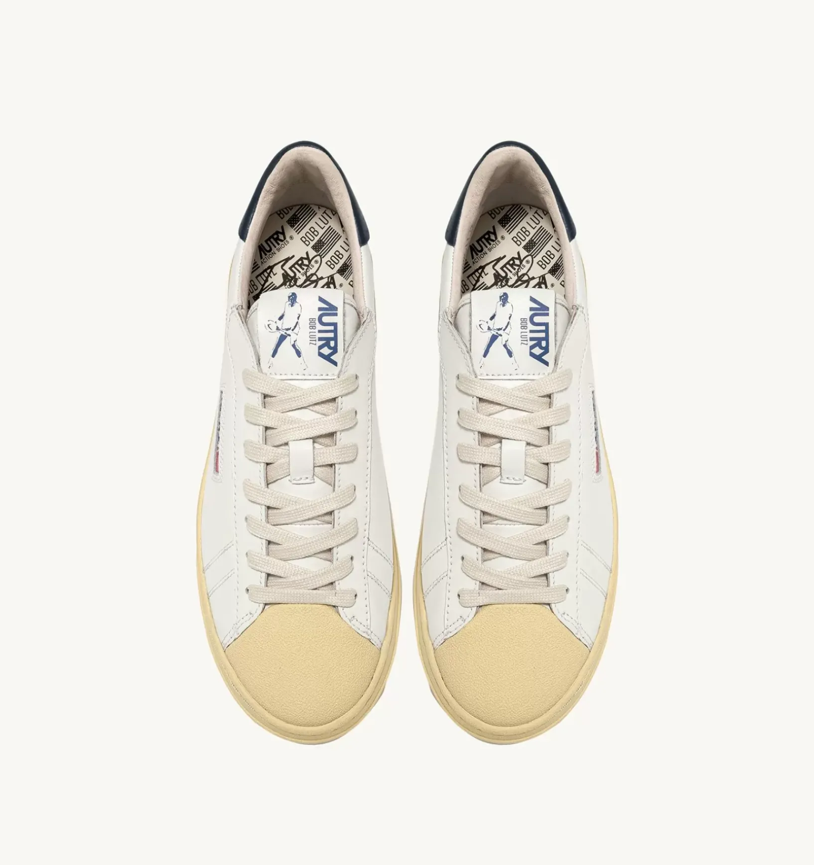 Sneakers Bob Lutz Low In Pelle Bianca E Blu