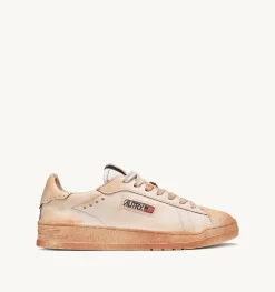 Sneakers Bob Lutz Low In Pelle Bianca Effetto Used