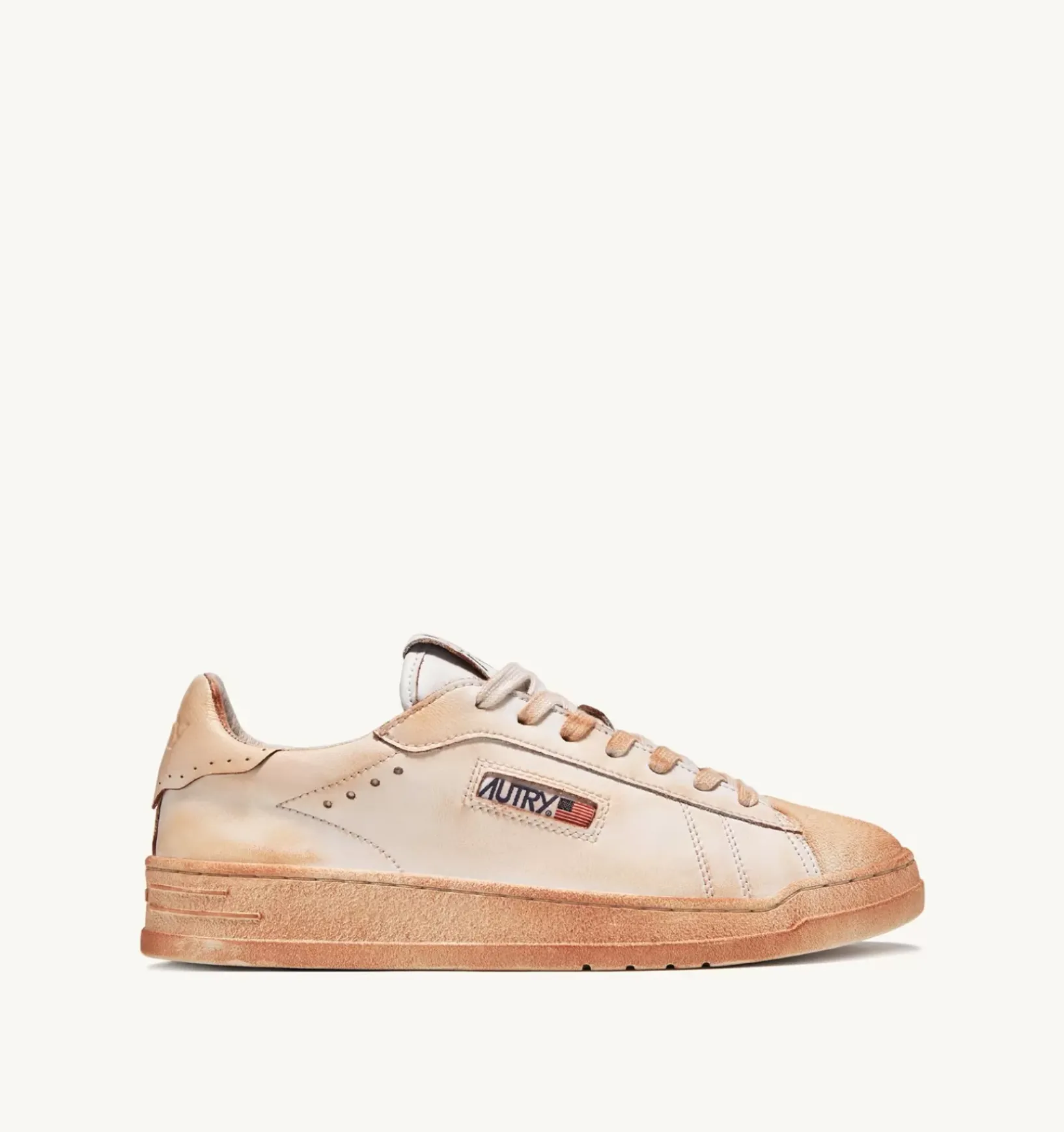 Sneakers Bob Lutz Low In Pelle Bianca Effetto Used
