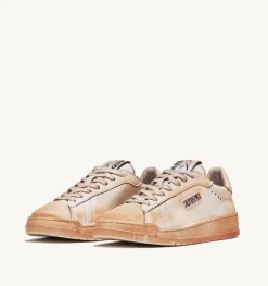 Sneakers Bob Lutz Low In Pelle Bianca Effetto Used