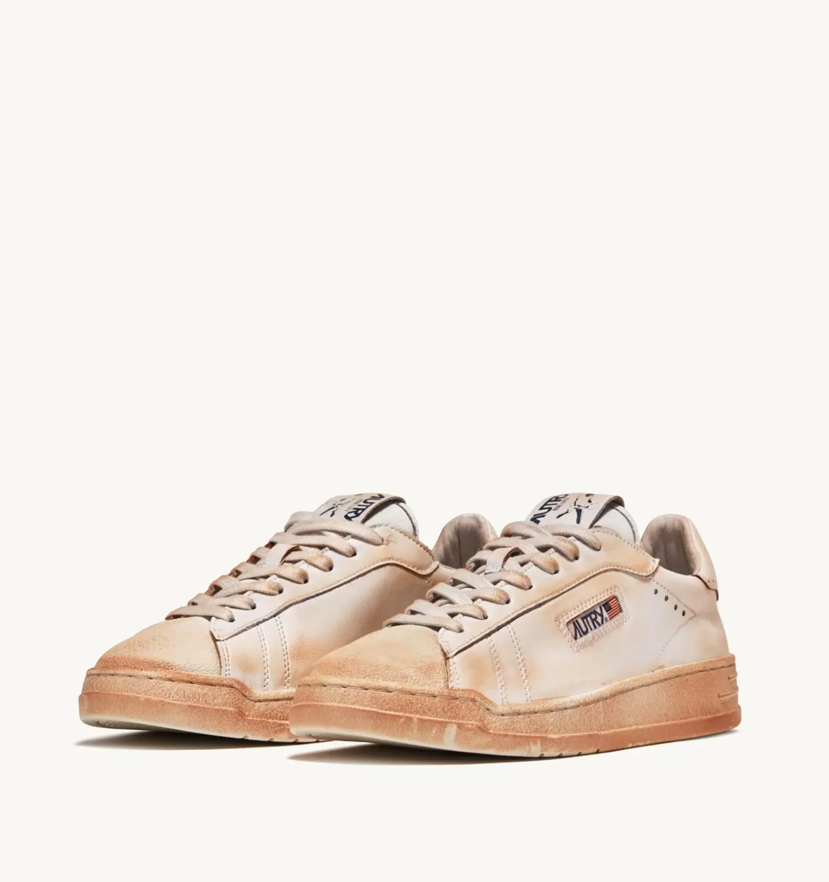 Sneakers Bob Lutz Low In Pelle Bianca Effetto Used