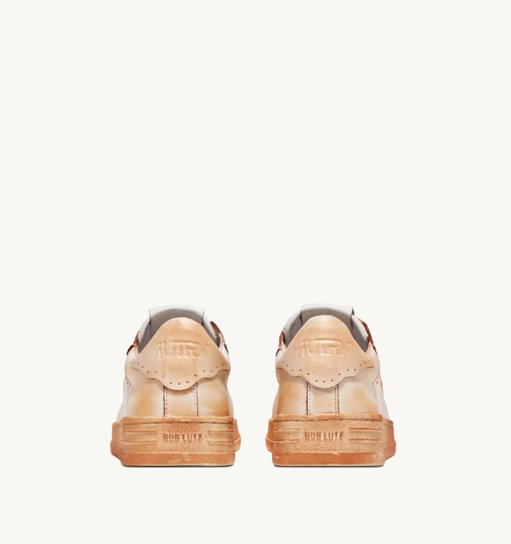 Sneakers Bob Lutz Low In Pelle Bianca Effetto Used