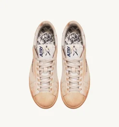 Sneakers Bob Lutz Low In Pelle Bianca Effetto Used