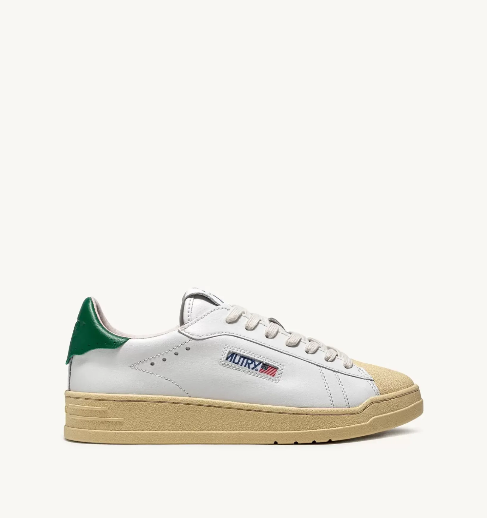 Sneakers Bob Lutz Low In Pelle Bianca E Verde