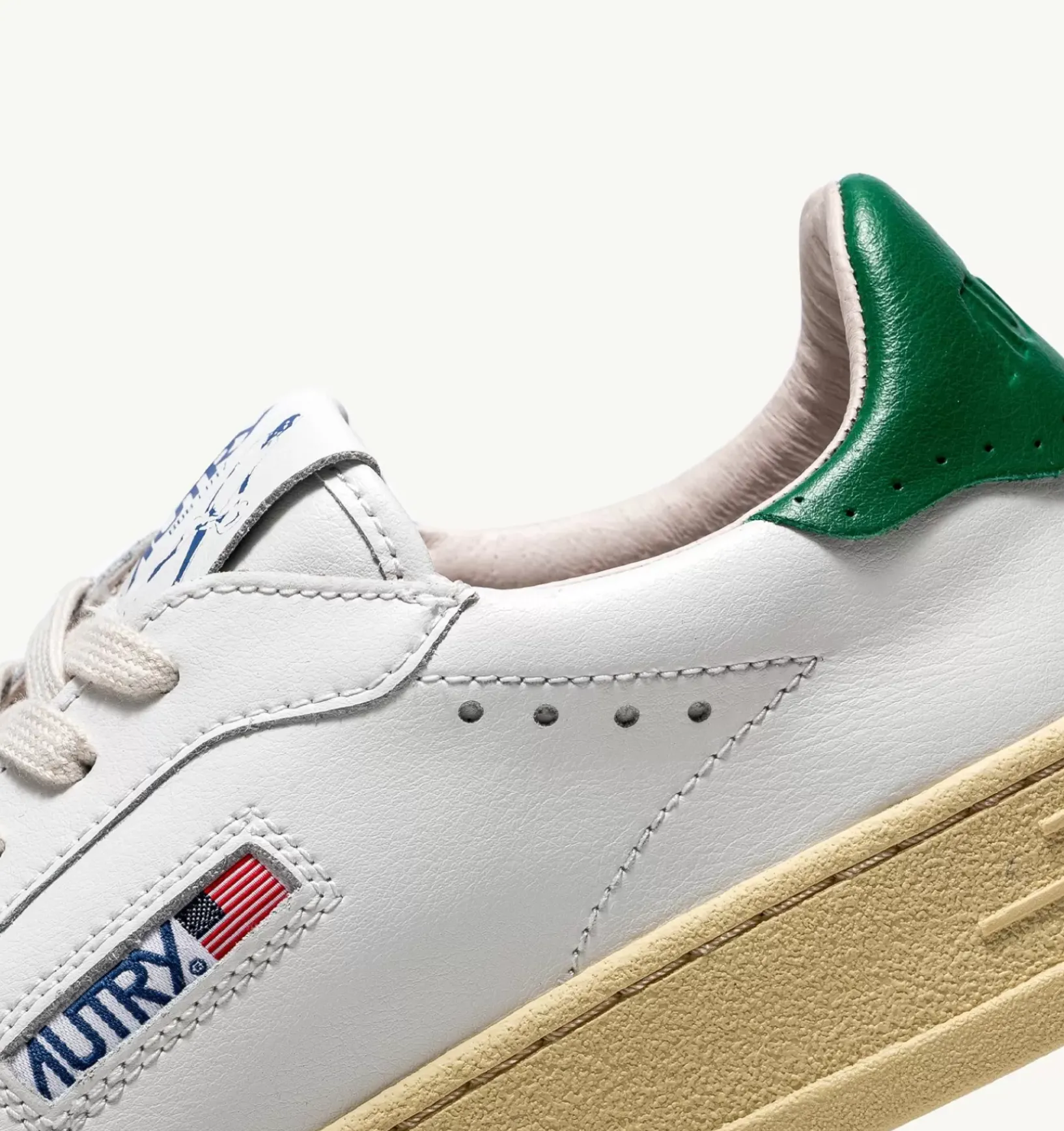 Sneakers Bob Lutz Low In Pelle Bianca E Verde