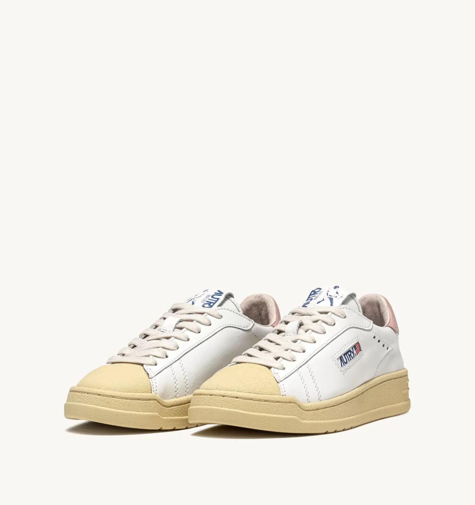 Sneakers Bob Lutz Low In Pelle Bianco E Rosa