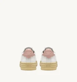Sneakers Bob Lutz Low In Pelle Bianco E Rosa